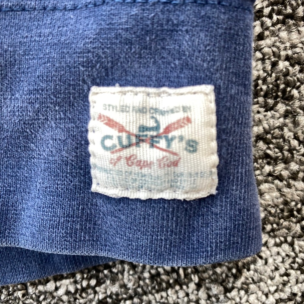 Vintage Cuffys Y2K Cape Cod MA Hoodie Mens M Navy Full Zip Applique Sweatshirt - Picture 4 of 8